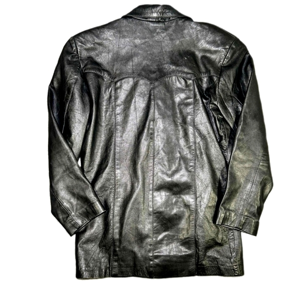 Rocky Leather Men's Black Leather Button Jacket Sz L - Picture 6 of 7